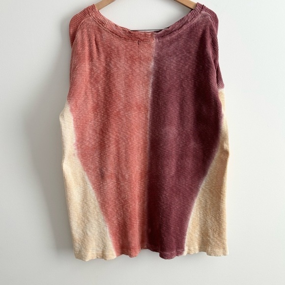 Free People Logan Colourblock Stretch Tie Dye Cotton Waffle Knit - Picture 8 of 12